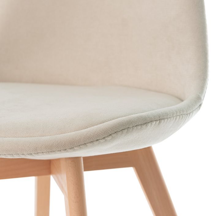 Chaise style scandinave tissu doux et pieds bois de hêtre Romba - Photo n°6