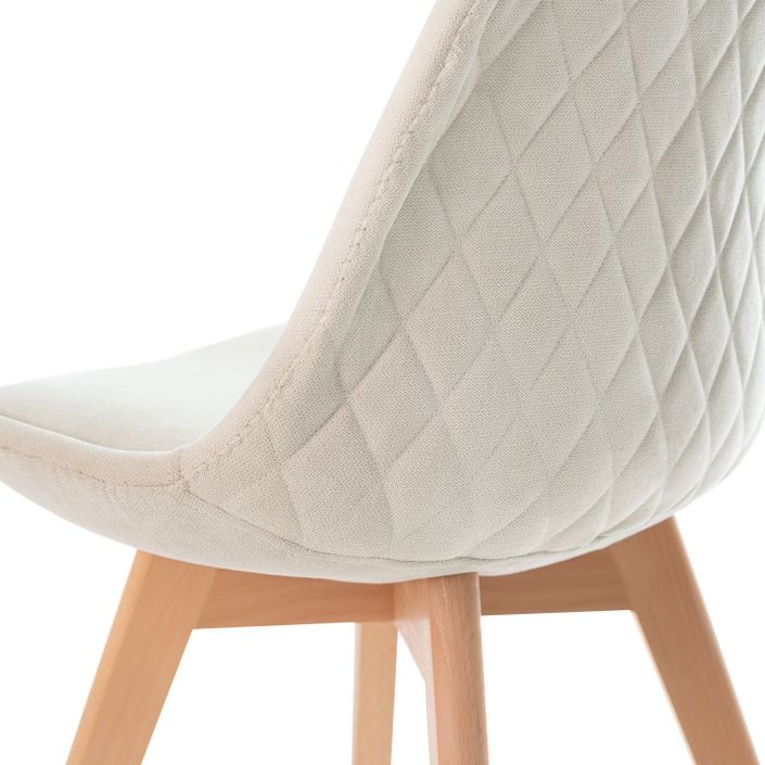 Chaise style scandinave tissu doux et pieds bois de hêtre Romba - Photo n°8