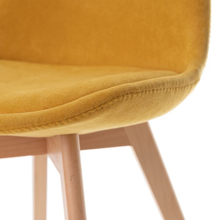 Chaise style scandinave tissu doux et pieds bois de hêtre Romba - Photo n°7