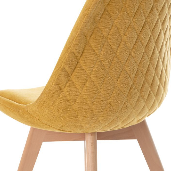 Chaise style scandinave tissu doux et pieds bois de hêtre Romba - Photo n°8