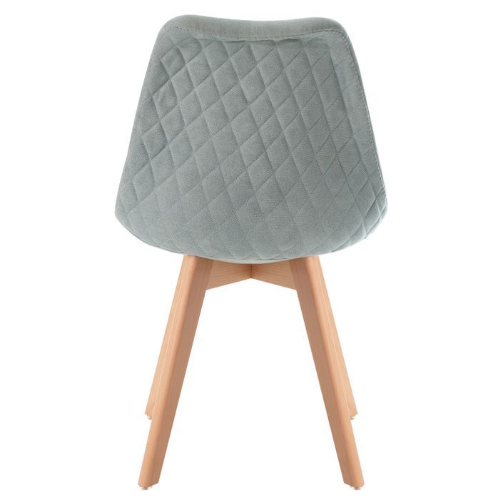 Chaise style scandinave tissu doux et pieds bois de hêtre Romba - Photo n°4