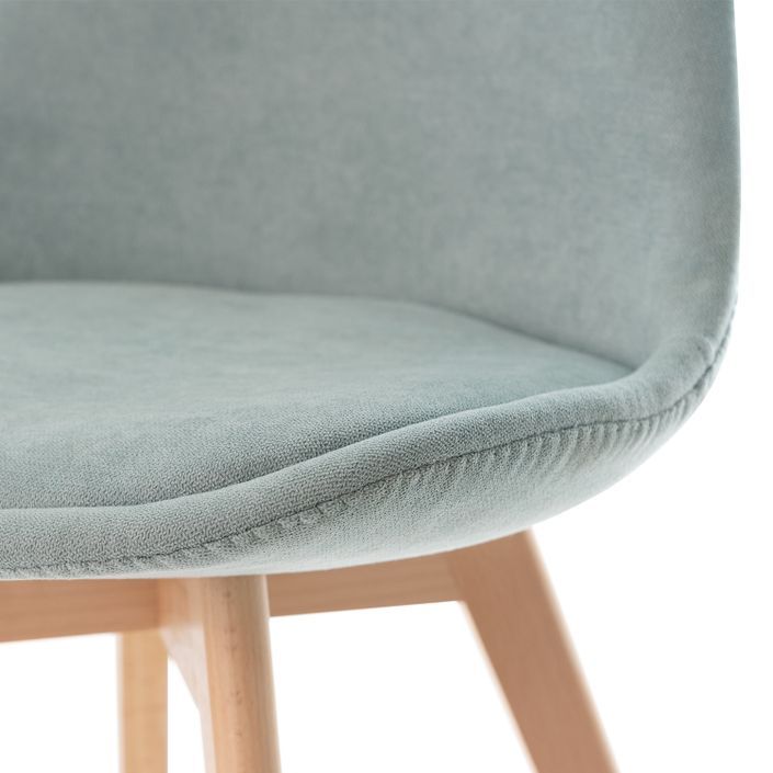 Chaise style scandinave tissu doux et pieds bois de hêtre Romba - Photo n°5