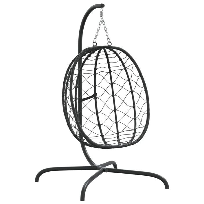 Chaise suspendue en forme d'œuf avec coussin Anthracite - Photo n°7