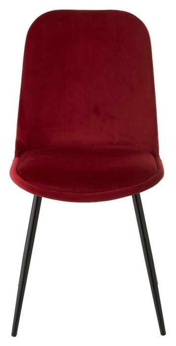 Chaise tissu bordeaux et pieds métal noir Winno L 46.5 cm - Photo n°2