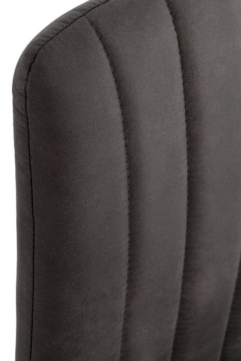 Chaise tissu effet cuir gris foncé et pieds métal noir Kliro - Photo n°6