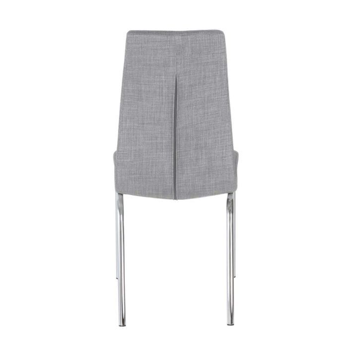 Chaise tissu gris clair et pieds chromé Karila - Photo n°5