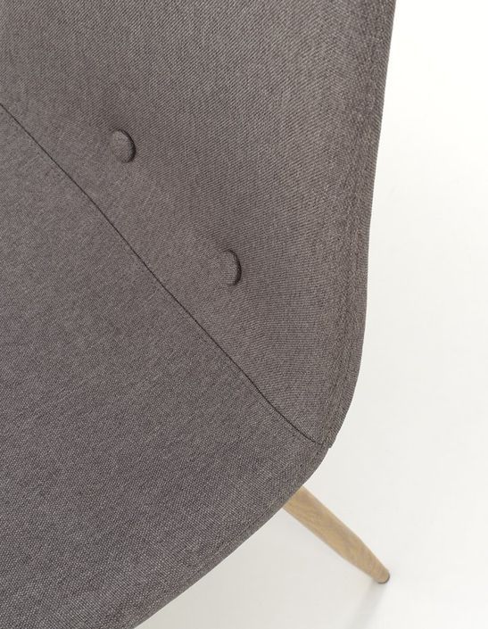 Chaise tissu gris clair et pieds métal effet bois Mosac - Lot de 4 - Photo n°3