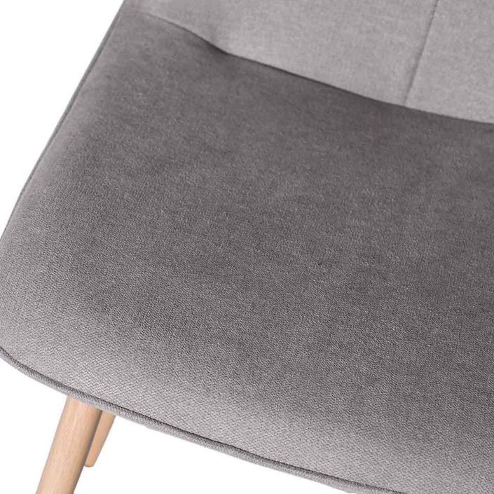 Chaise tissu gris clair et pieds métal effet bois naturel Klory - Photo n°7
