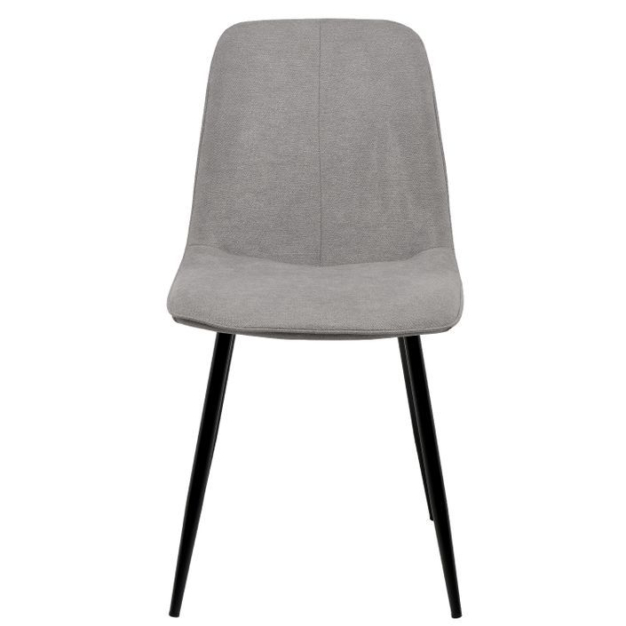 Chaise tissu gris clair et pieds métal noir Klara - Photo n°4