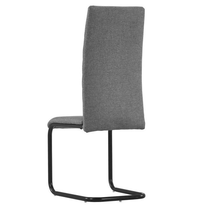 Chaise tissu gris clair et pieds métal noir Hilla - Lot de 4 - Photo n°4