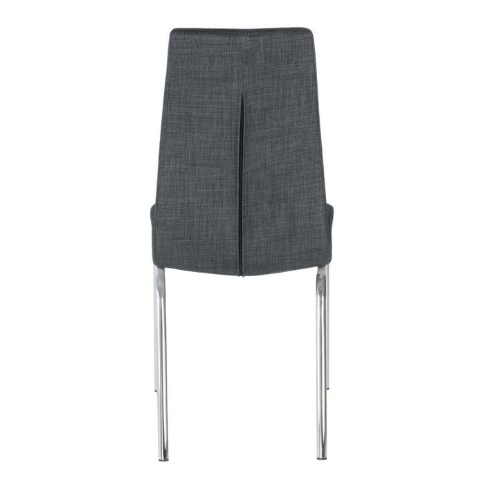 Chaise tissu gris foncé et pieds chromé Karila - Photo n°5