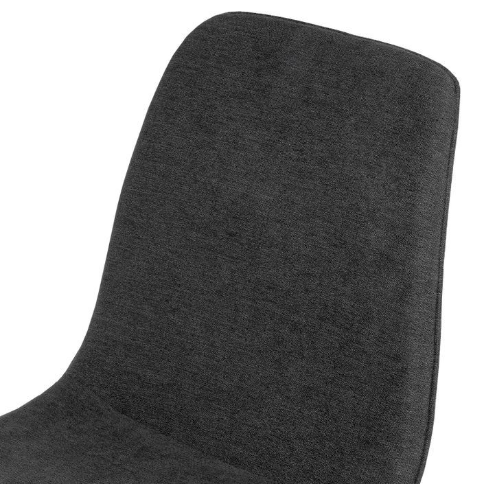 Chaise tissu gris foncé et pieds métal noir Klara - Photo n°6