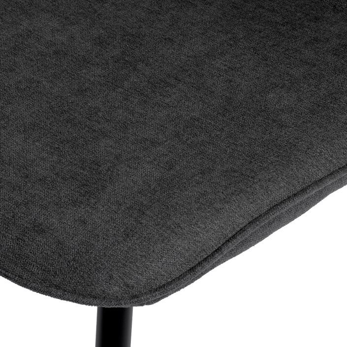Chaise tissu gris foncé et pieds métal noir Klara - Photo n°7