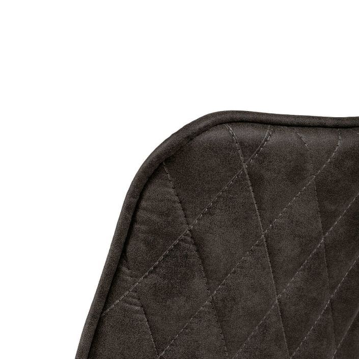 Chaise tissu imitation cuir gris foncé et pieds métal noir Brika - Photo n°6