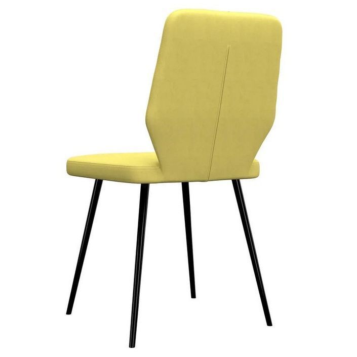 Chaise tissu jaune citron et pieds métal noir Macy - Lot de 2 - Photo n°2