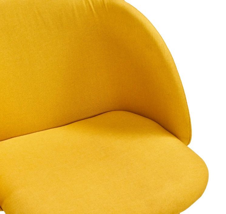 Chaise tissu jaune et pieds métal imitation bois John - Lot de 2 - Photo n°6