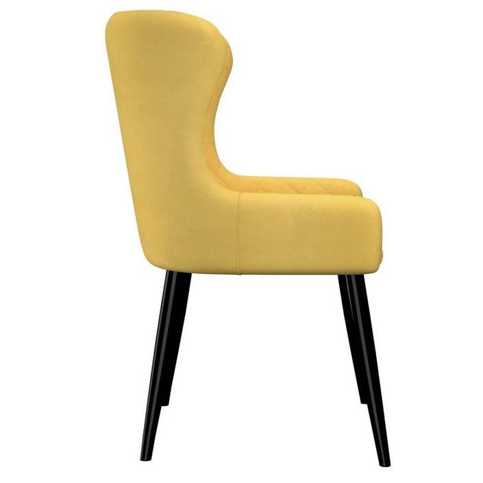 Chaise tissu jaune et pieds métal noir Malco - Lot de 2 - Photo n°4