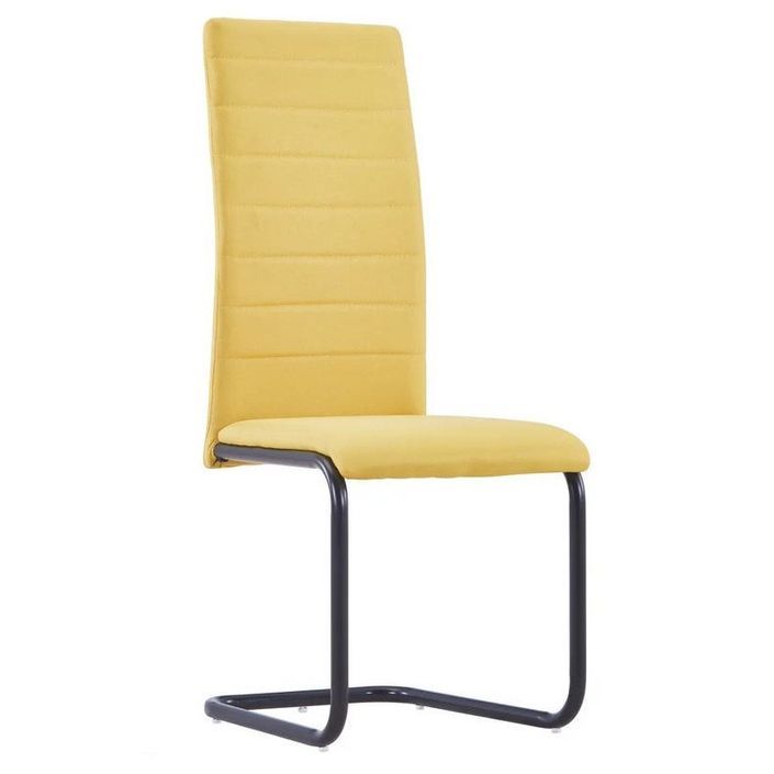 Chaise tissu jaune et pieds métal noir Hilla - Lot de 2 - Photo n°1