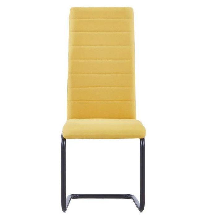 Chaise tissu jaune et pieds métal noir Hilla - Lot de 2 - Photo n°2