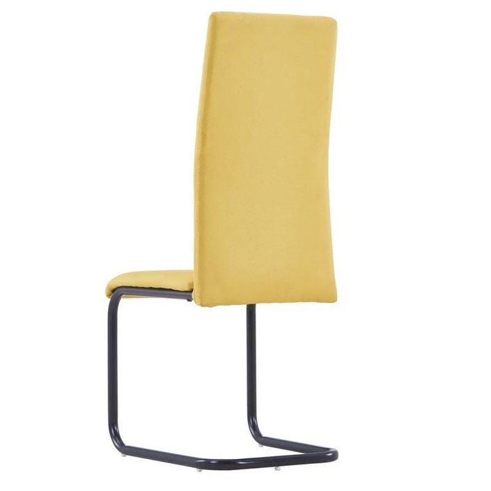 Chaise tissu jaune et pieds métal noir Hilla - Lot de 2 - Photo n°4
