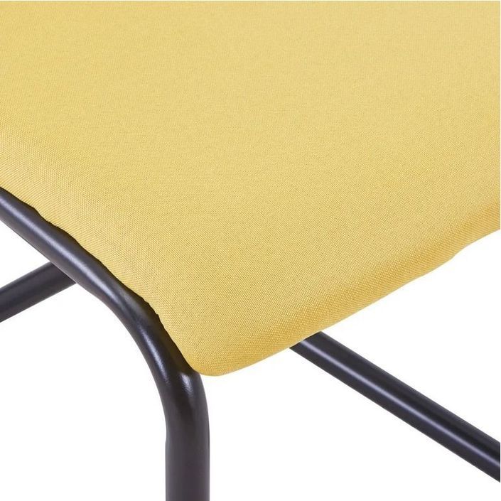 Chaise tissu jaune et pieds métal noir Hilla - Lot de 2 - Photo n°5