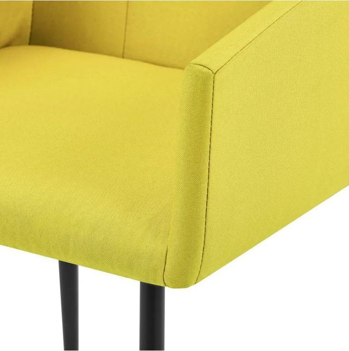 Chaise tissu jaune et pieds métal noir Calum - Lot de 4 - Photo n°5