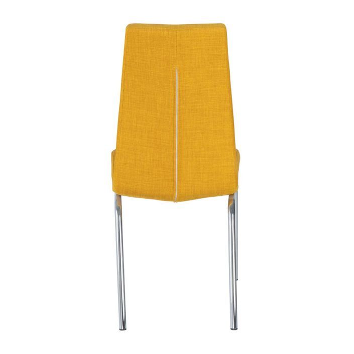 Chaise tissu jaune moutarde et pieds chromé Karila - Photo n°5