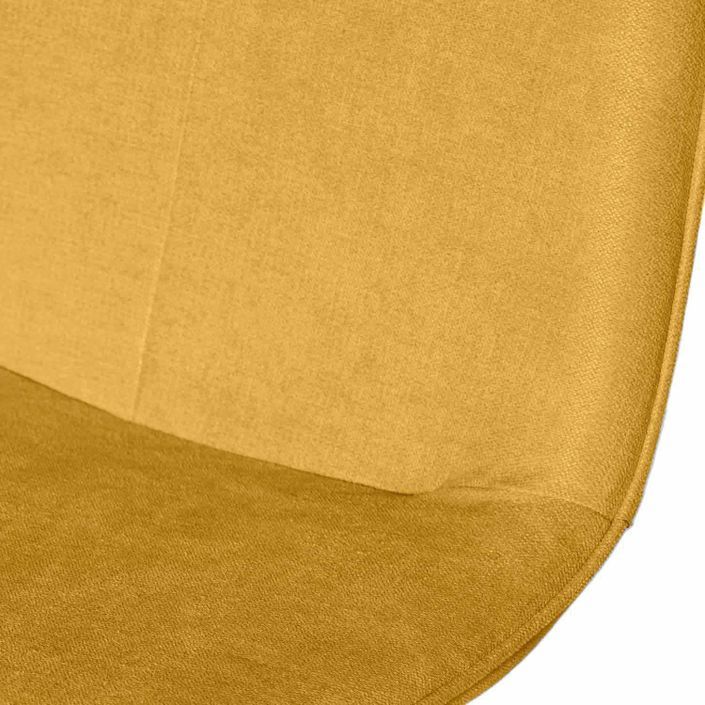 Chaise tissu jaune moutarde et pieds métal effet bois naturel Klory - Photo n°6