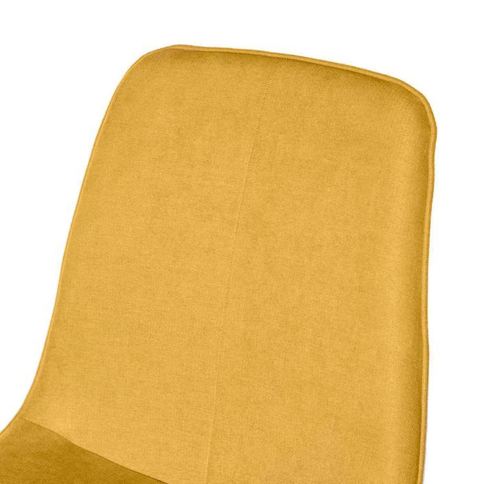Chaise tissu jaune moutarde et pieds métal effet bois naturel Klory - Photo n°7