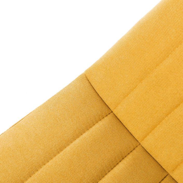 Chaise tissu jaune moutarde matelassé et pieds métal noir Lina - Photo n°5