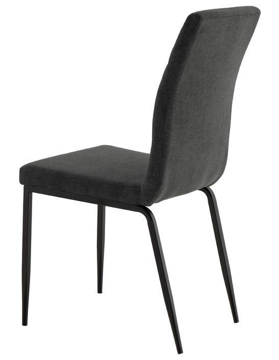 Chaise confort Teva – Tissu matelassé et pieds métal noir pour intérieur moderne - Photo n°4