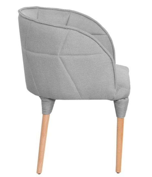 Chaise tissu matelassé gris clair Norda - Photo n°3
