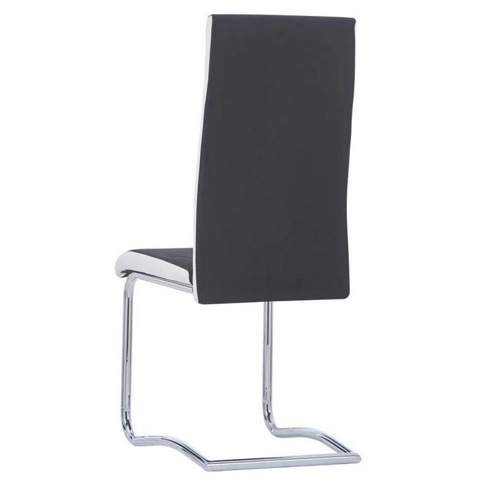Chaise tissu noir et métal chromé Opera - Lot de 4 - Photo n°4
