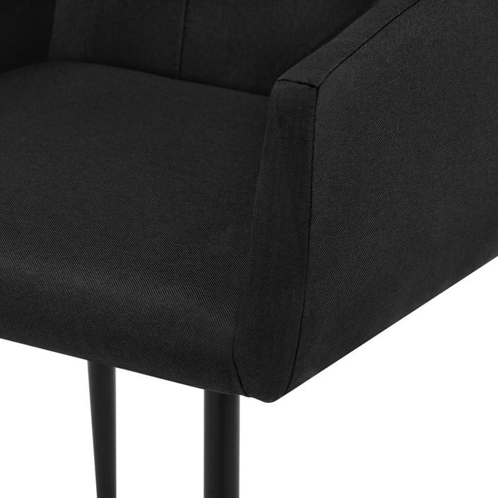 Chaise tissu noir et pieds métal noir Calum - Lot de 2 - Photo n°7