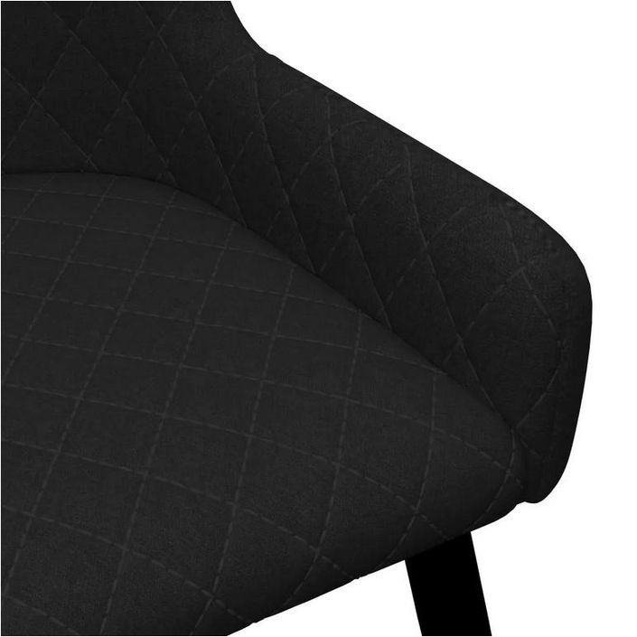 Chaise tissu noir et pieds métal noir Malco - Lot de 2 - Photo n°6