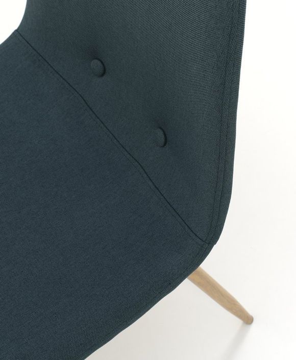 Chaise tissu vert foncé et pieds métal effet bois Mosac - Lot de 4 - Photo n°3