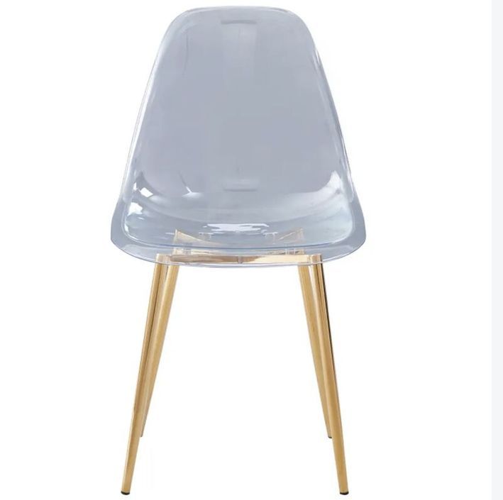 Chaise transparente et pieds métal doré Kamy - Lot de 4 - Photo n°3