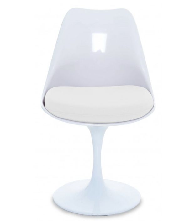 Chaise Tulipo pivotante blanc brillant avec coussin - Design haut de gamme - Photo n°4