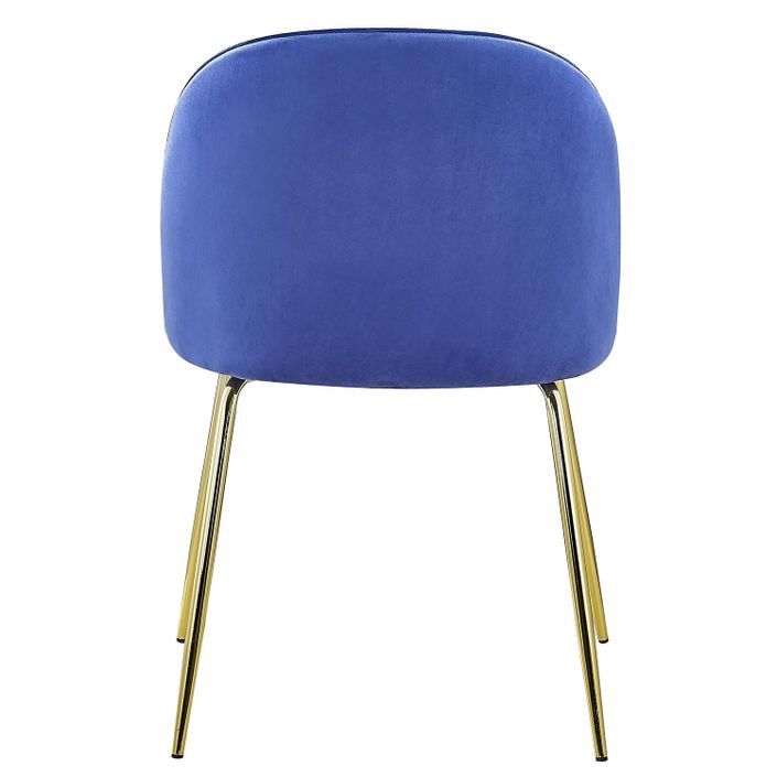 Chaise velours bleu et pieds métal doré Alexa - Lot de 2 - Photo n°5