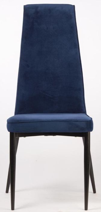 Chaise velours bleu et pieds noir Presta - Lot de 4 - Photo n°3