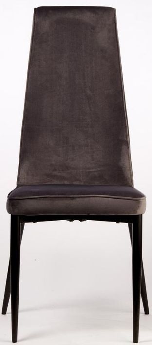 Chaise velours gris et pieds noir Presta - Lot de 4 - Photo n°2