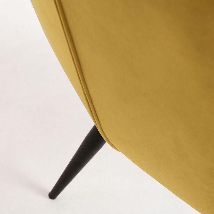 Chaise velours jaune et pieds métal noir Zonky - Lot de 2 - Photo n°6