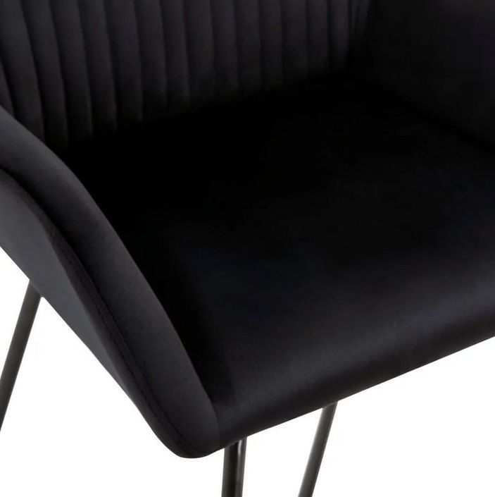 Chaise velours noir et pieds métal Mikee - Lot de 2 - Photo n°5