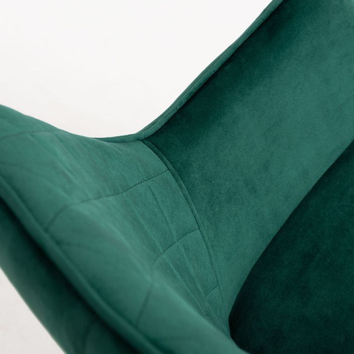 Chaise velours vert foncé et pieds métal noir Zonky - Lot de 2 - Photo n°4