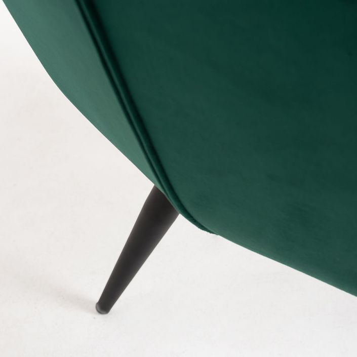 Chaise velours vert foncé et pieds métal noir Zonky - Lot de 2 - Photo n°5