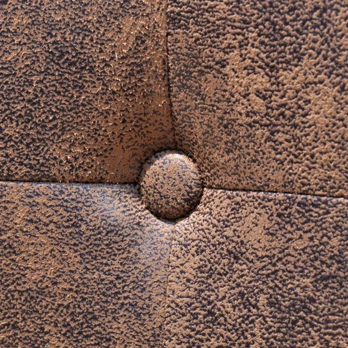 Chaise vintage simili cuir marron vieilli et pieds pin massif Barielle - Lot de 2 - Photo n°7