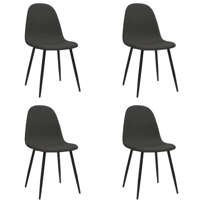 Chaises à dîner 4 pcs 45x54,5x87 cm Noir Similicuir - Photo n°1