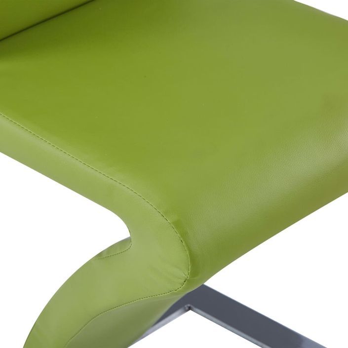 Chaises à dîner avec forme de zigzag 2 pcs Vert Similicuir - Photo n°6