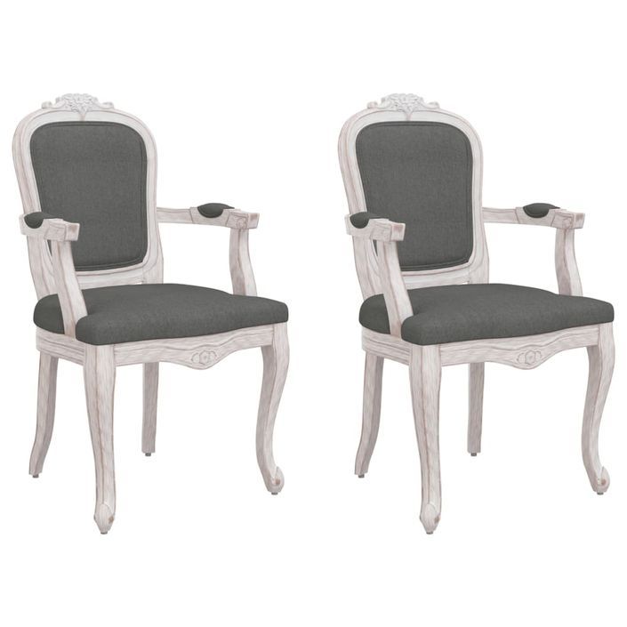 Chaises à manger 2 pcs gris foncé 62x59,5x100,5 cm tissu - Photo n°2
