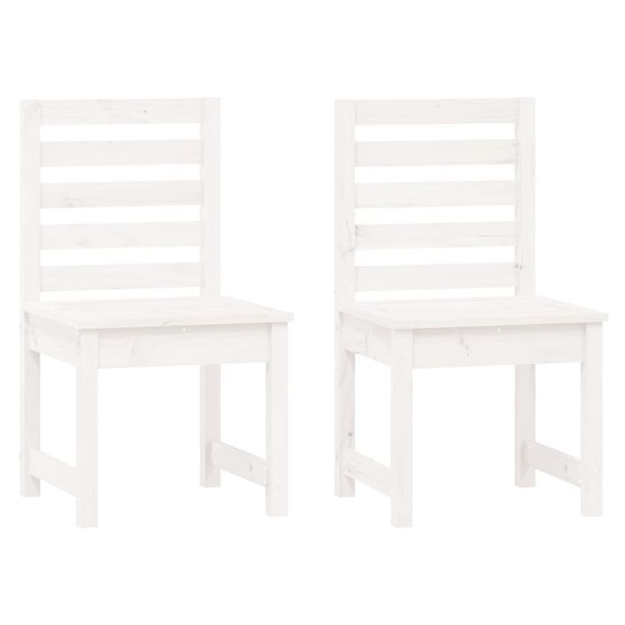 Chaises de jardin 2 pcs blanc 40,5x48x91,5cm bois massif de pin - Photo n°2